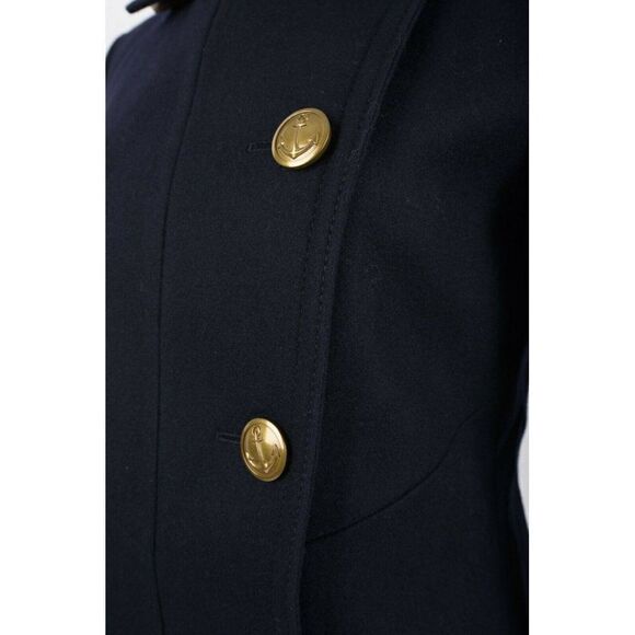 Coach Womens 1941 Naval Officer Pea Coat Navy Blue Double Breasted Patches Sz 2 - Picture 4 of 7